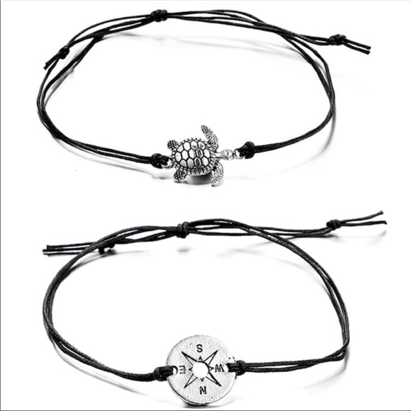 ❗️SALE❗️ Turtle & Compass string anklet set - Picture 3 of 4